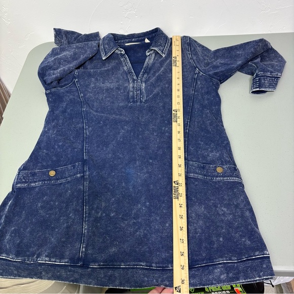 Soft Surroundings Blue Denim Tunic Shirt Dress Stretch Medium - Picture 11 of 12
